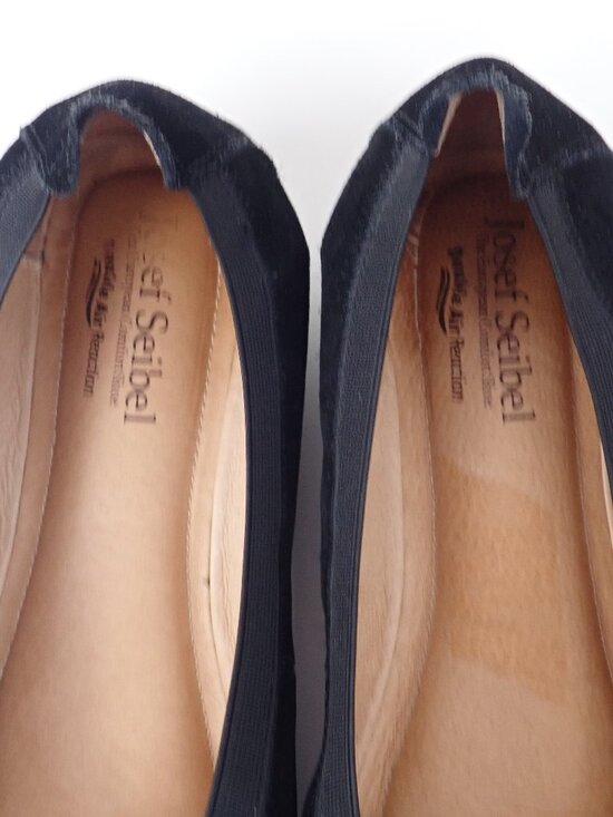 Joseph Seibel Womens 38 US 7/7.5 Pippa Black Suede Comfort Ballet Slip On Flats - Picture 2 of 11